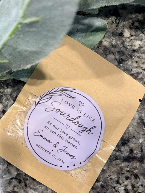 Wedding favor label - Love is Like Sourdough (1)